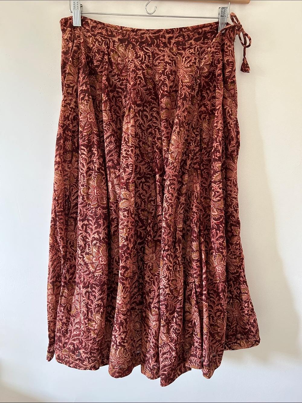 Matta Maxi Skirt Women's M Burgundy Floral India Print Boho Festival Hippie Full - Picture 9 of 11